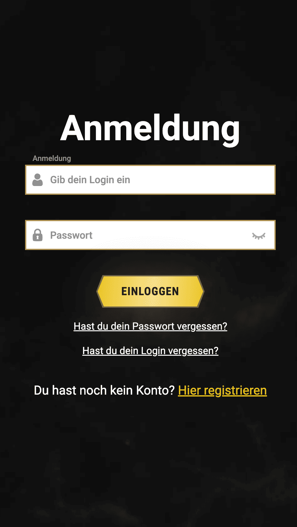 Casinoly Login Interface